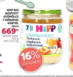 Rossmann Hipp Bio dúsított gyümölcs ajánlat