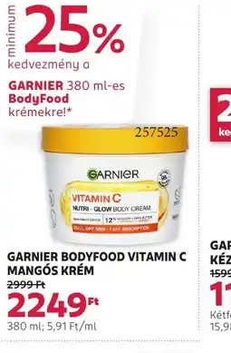 Rossmann Garnier Bodyfood Vitamin C Mangs Krém ajánlat