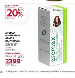 Rossmann Aromax Rozmaring-olajos hajpakolás ajánlat