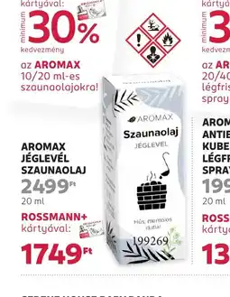 Rossmann Aromax Jéglevél Szaunaolaj ajánlat