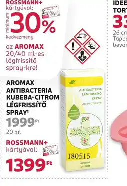 Rossmann Aromax Antibacteria Kubeba-Citrom Légfrissítő Spray ajánlat