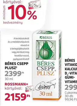 Rossmann Béres Csepp Plusz ajánlat