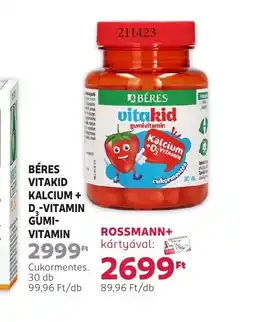 Rossmann Béres Vitakid Kalcium + D-vitamin Gumi Vitamin ajánlat