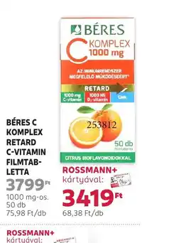 Rossmann Béres C Komplex Retard C-vitamin filmtabletta ajánlat
