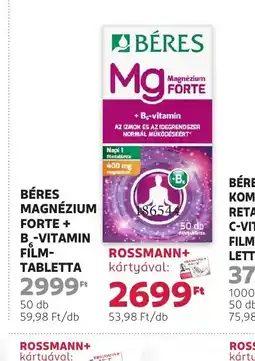 Rossmann Béres Magnézium Forte + B6-vitamin filmtabletta ajánlat