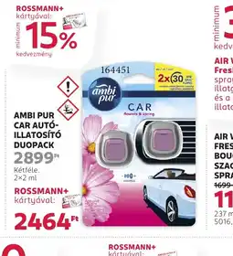Rossmann Ambi Pur Car Aut-Illatosít Duopack ajánlat