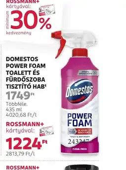 Rossmann Domestos Power Foam Toalett és Fürdőszoba Tisztít Hab ajánlat