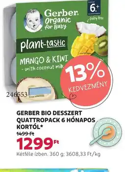 Rossmann Gerber Bio Desszert Quattropack 6 hnapos kortl ajánlat