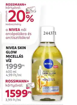 Rossmann Nivea skin glow micellás víz ajánlat