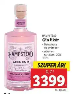 Lidl Hampstead Gin likőr ajánlat