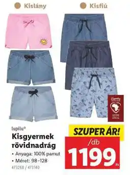Lidl lupilu Kisgyermek rövidnadrág ajánlat