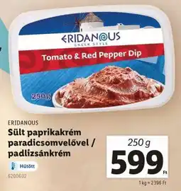 Lidl ERIDANOUS Sült paprikakrém paradicsomvelővel / padlizsánkrém ajánlat