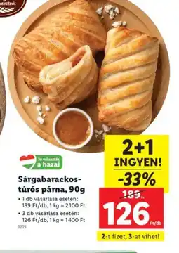 Lidl Sárgabarackos-túrs párna ajánlat