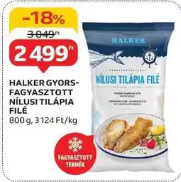 HALKER GYORSFAGYASZTOTT NÍLUSI TILÁPIA FILÉ