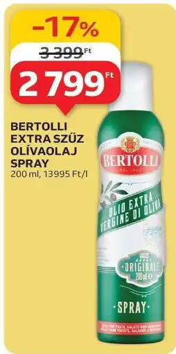 Auchan BERTOLLI EXTRA SZŰZ OLÍVAOLAJ SPRAY ajánlat