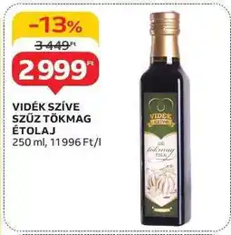 Auchan VIDÉK SZÍVE SZŰZ TÖKMAG ÉTOLAJ ajánlat