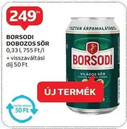 Auchan Borsodi Dobozos Sör ajánlat