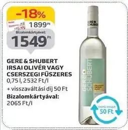 GERE & SHUBERT IRSAI OLIVÉR VAGY CSERSZEGI FŰSZERES