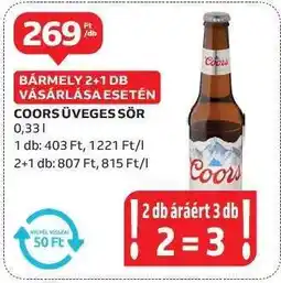 Auchan COORS ÜVEGES SÖR ajánlat