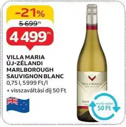 Auchan VILLA MARIA ÚJ-ZÉLANDI MARLBOROUGH SAUVIGNON BLANC ajánlat