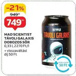 Auchan Mad Scientist Távoli Galaxis Dobozos Sör ajánlat