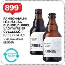 Pannonhalmi Főapátság Blonde, Dubbel vagy Witbier üveges sör