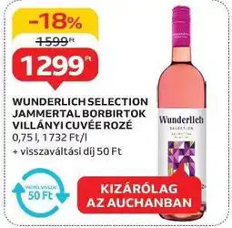Auchan Wunderlich Selection Jammertal Borbirtok Villányi Cuvée Rozé ajánlat