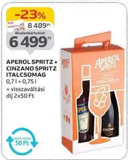 Auchan APEROL SPRITZ + CINZANO SPRITZ ITALCSOMAG ajánlat