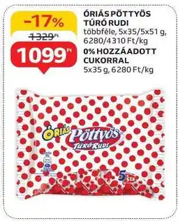 Auchan Óriás Pöttyös Túró Rudi ajánlat