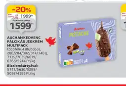 Auchan Auchan Kedvenc Pálcikás Jégkrém Multipack ajánlat