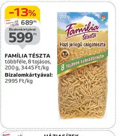 Auchan Familia Tészta ajánlat