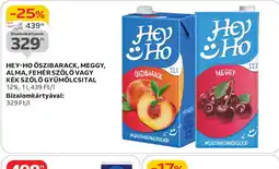Auchan Hey-Ho Őszibarack, Meggy, Alma, Fehér Szőlő Vagy Kék Szőlő Gyümölcsital ajánlat