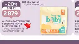 Auchan Auchan Baby Kedvenc Sensitive Pants Bugyipelenka ajánlat