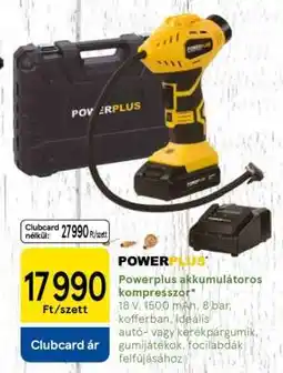 Tesco Powerplus akkumlátoros kompresszor ajánlat