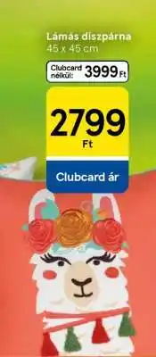 Tesco Lámás díszpárna ajánlat