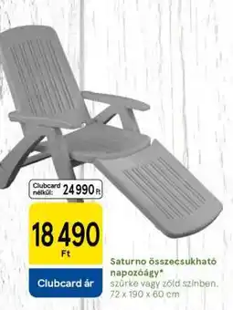 Tesco Saturno összecsukható napozóágy ajánlat