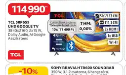 Auchan TCL 50P655 UHD Google TV ajánlat