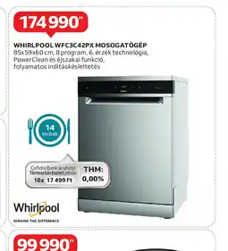 Auchan Whirlpool WFC3C42PX mosogatgép ajánlat