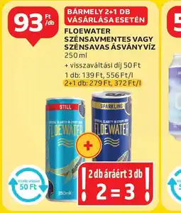 Auchan Floewater szénsavmentes vagy szénsavas ásványvíz ajánlat