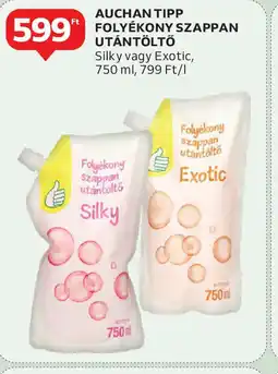Auchan Auchan tipp folyékony szappan utántöltő ajánlat