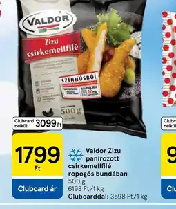 Tesco Valdor Zizu panírozott csirkemellfilé ajánlat