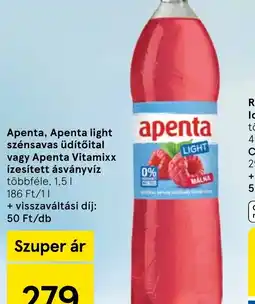 Tesco Apenta, Apenta light vagy Apenta Vitamixx ízesített ásványvíz ajánlat