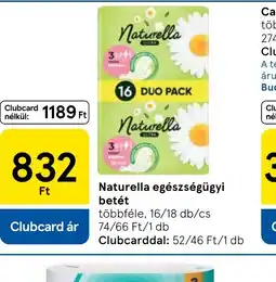 Tesco Naturella egészségügyi betét ajánlat