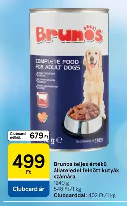 Tesco Brunos teljes értékű állateledel felnőtt kutyák számára ajánlat