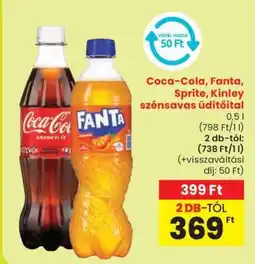 Spar Coca-Cola, Fanta, Sprite, Kinley szénsavas üdítőital ajánlat