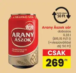 Spar Arany Ászok sör ajánlat
