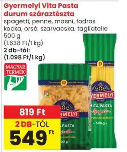 Spar Market Gyermelyi Vita Pasta durum száraztészta ajánlat
