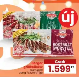 Spar Berger grillkolbász ajánlat
