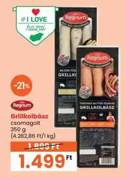 Spar Regnum Grillkolbász ajánlat