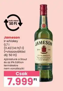 Spar JAMESON Ír whiskey ajánlat